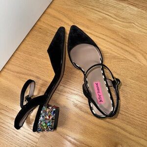 Betsey Johnson Jewel Velvet Heels